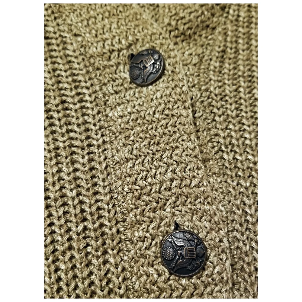 DOUBLE RL RALPH LAUREN RRL COTTON/ LINEN BLEND CARDIGAN SWEATER- SIZE SMALL